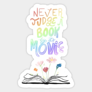 Never judge a book by its movie - purple Sticker